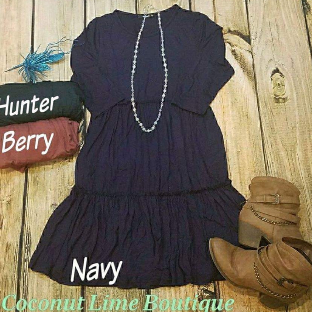 Annabelle Tiered Tunic Navy Small